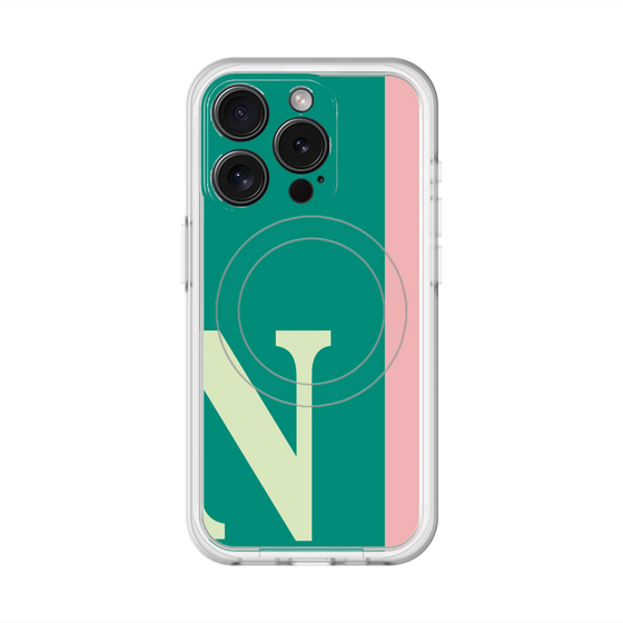 スリムプロテクションプレミアムケース with MagSafe［ オリジナル - initial color line - N green ］