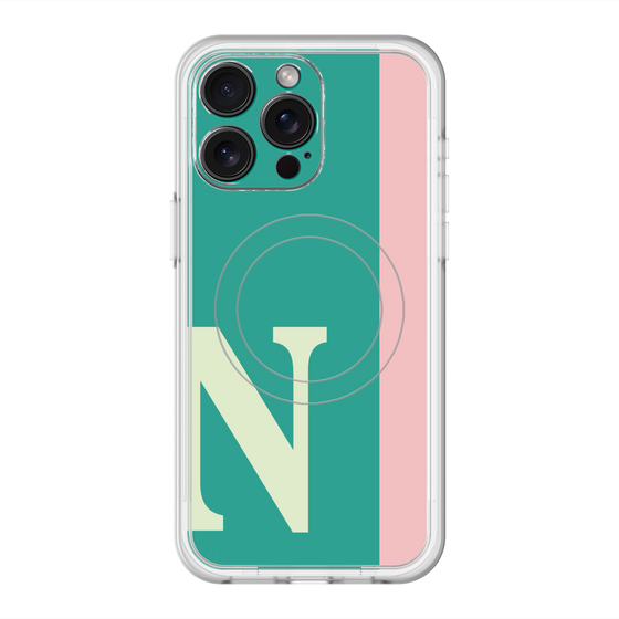 スリムプロテクションプレミアムケース with MagSafe［ オリジナル - initial color line - N green ］