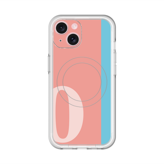 スリムプロテクションプレミアムケース with MagSafe［ オリジナル - initial color line - O pink ］