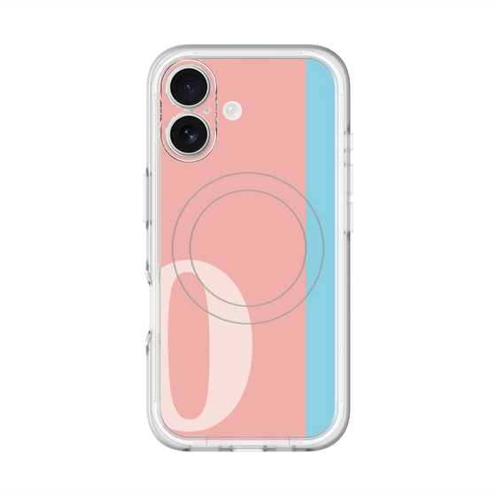 スリムプロテクションプレミアムケース with MagSafe［ オリジナル - initial color line - O pink ］