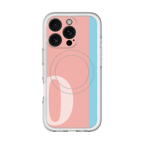 スリムプロテクションプレミアムケース with MagSafe［ オリジナル - initial color line - O pink ］