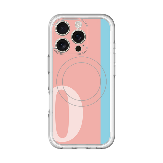 スリムプロテクションプレミアムケース with MagSafe［ オリジナル - initial color line - O pink ］