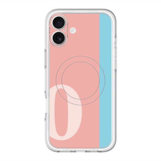 スリムプロテクションプレミアムケース with MagSafe［ オリジナル - initial color line - O pink ］