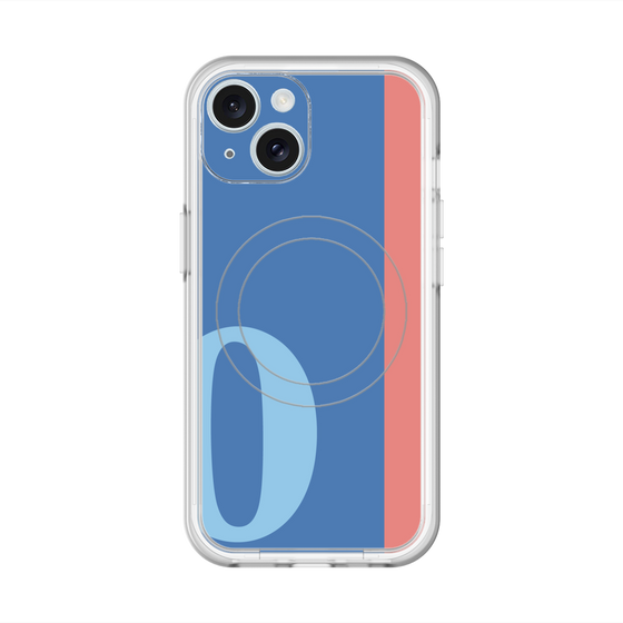 スリムプロテクションプレミアムケース with MagSafe［ オリジナル - initial color line - O blue ］