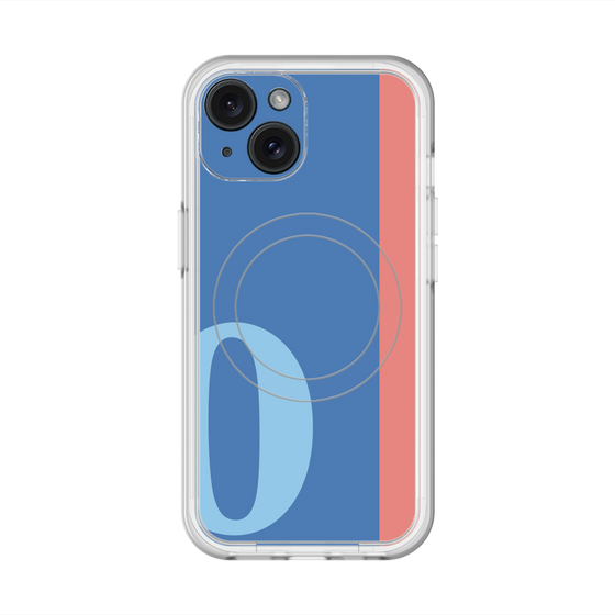 スリムプロテクションプレミアムケース with MagSafe［ オリジナル - initial color line - O blue ］