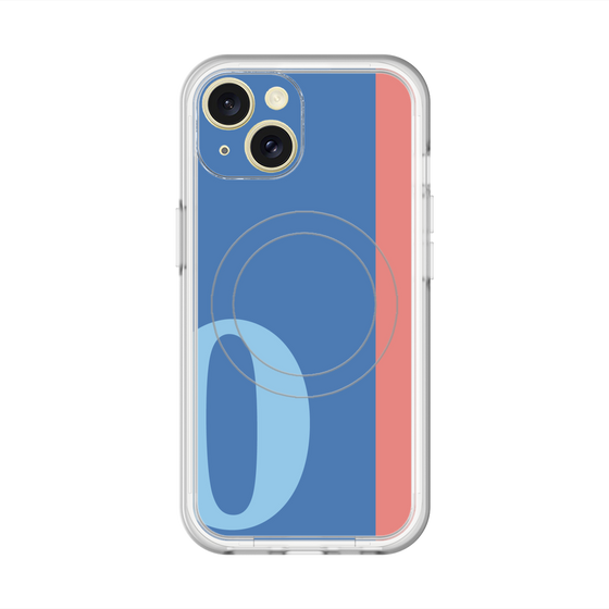 スリムプロテクションプレミアムケース with MagSafe［ オリジナル - initial color line - O blue ］