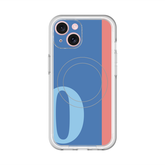 スリムプロテクションプレミアムケース with MagSafe［ オリジナル - initial color line - O blue ］