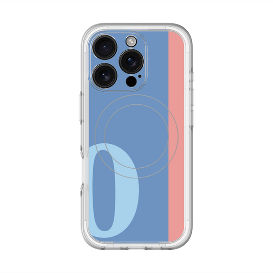 スリムプロテクションプレミアムケース with MagSafe［ オリジナル - initial color line - O blue ］