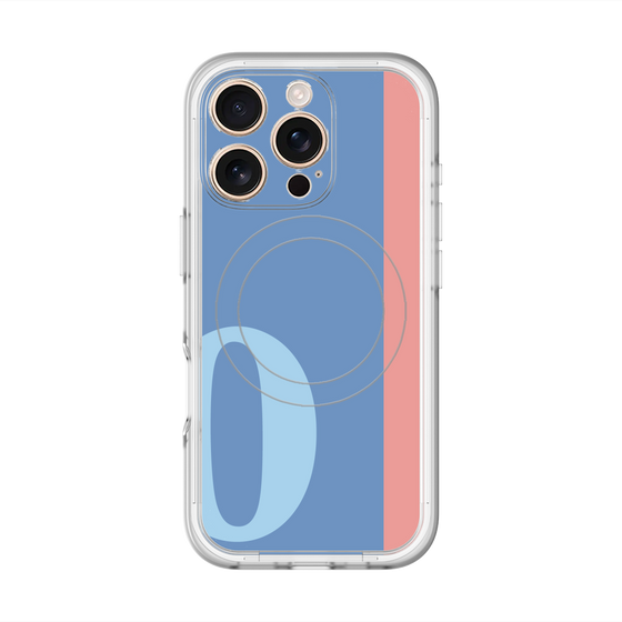 スリムプロテクションプレミアムケース with MagSafe［ オリジナル - initial color line - O blue ］