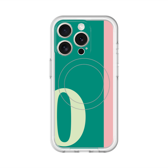 スリムプロテクションプレミアムケース with MagSafe［ オリジナル - initial color line - O green ］