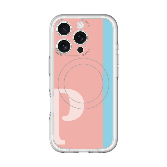 スリムプロテクションプレミアムケース with MagSafe［ オリジナル - initial color line - P pink ］