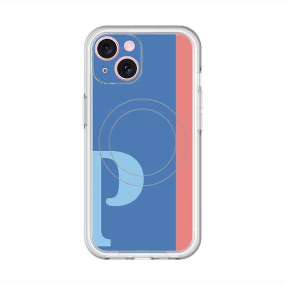 スリムプロテクションプレミアムケース with MagSafe［ オリジナル - initial color line - P blue ］