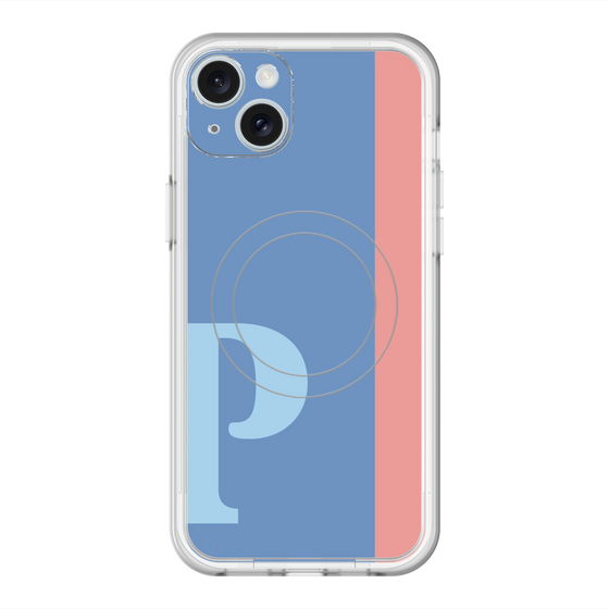 スリムプロテクションプレミアムケース with MagSafe［ オリジナル - initial color line - P blue ］