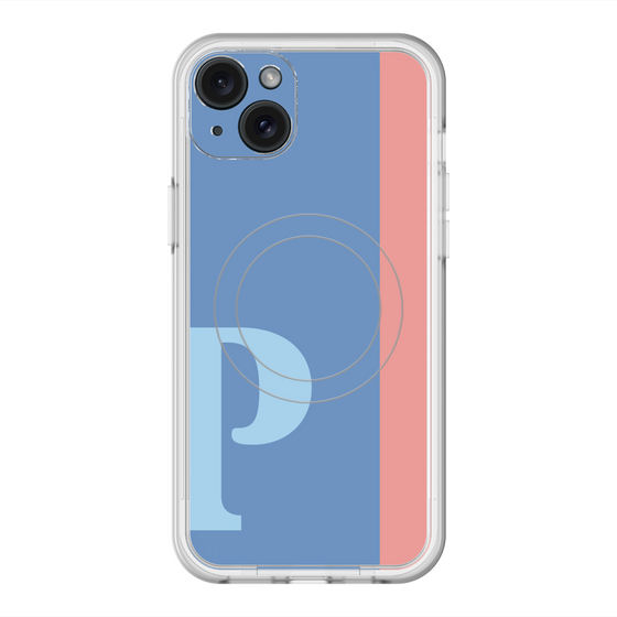 スリムプロテクションプレミアムケース with MagSafe［ オリジナル - initial color line - P blue ］