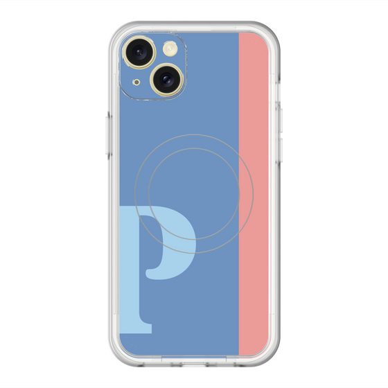 スリムプロテクションプレミアムケース with MagSafe［ オリジナル - initial color line - P blue ］