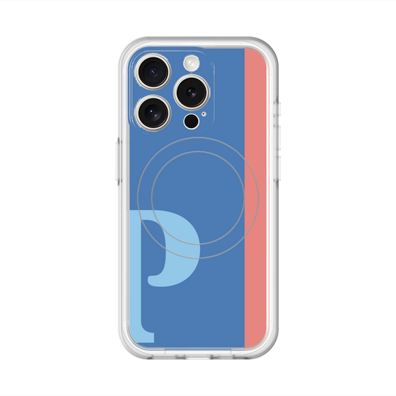 スリムプロテクションプレミアムケース with MagSafe［ オリジナル - initial color line - P blue ］
