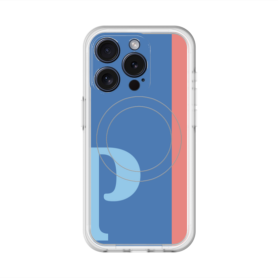 スリムプロテクションプレミアムケース with MagSafe［ オリジナル - initial color line - P blue ］