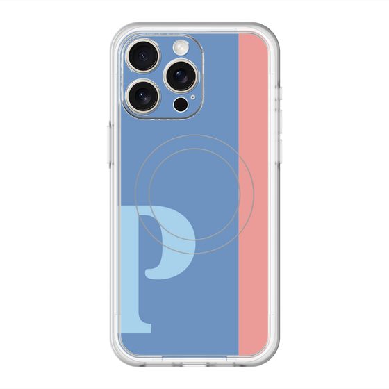 スリムプロテクションプレミアムケース with MagSafe［ オリジナル - initial color line - P blue ］