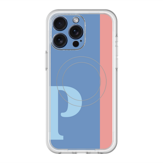 スリムプロテクションプレミアムケース with MagSafe［ オリジナル - initial color line - P blue ］