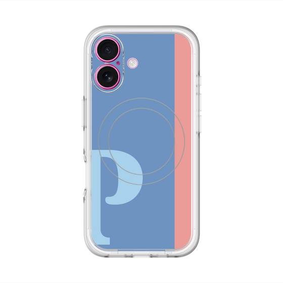 スリムプロテクションプレミアムケース with MagSafe［ オリジナル - initial color line - P blue ］
