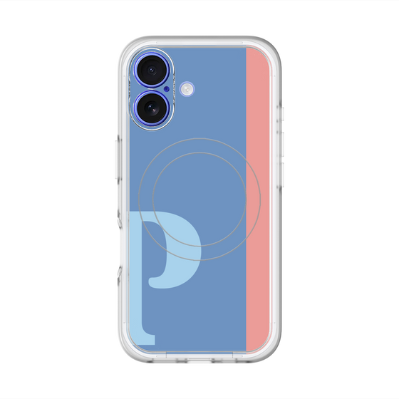 スリムプロテクションプレミアムケース with MagSafe［ オリジナル - initial color line - P blue ］