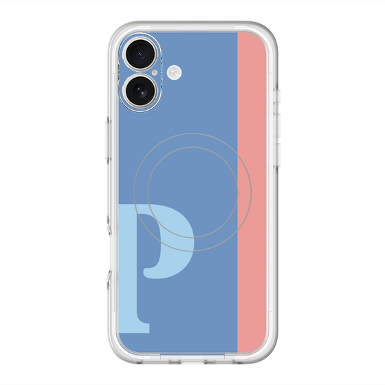 スリムプロテクションプレミアムケース with MagSafe［ オリジナル - initial color line - P blue ］