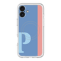 スリムプロテクションプレミアムケース with MagSafe［ オリジナル - initial color line - P blue ］