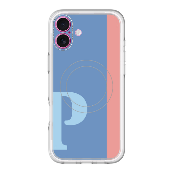 スリムプロテクションプレミアムケース with MagSafe［ オリジナル - initial color line - P blue ］