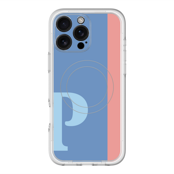 スリムプロテクションプレミアムケース with MagSafe［ オリジナル - initial color line - P blue ］