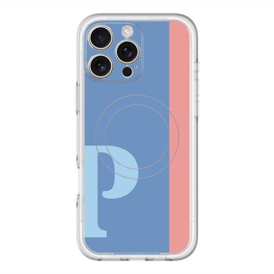 スリムプロテクションプレミアムケース with MagSafe［ オリジナル - initial color line - P blue ］