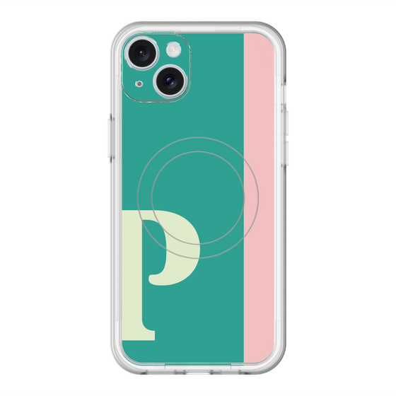 スリムプロテクションプレミアムケース with MagSafe［ オリジナル - initial color line - P green ］