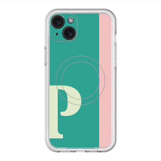 スリムプロテクションプレミアムケース with MagSafe［ オリジナル - initial color line - P green ］