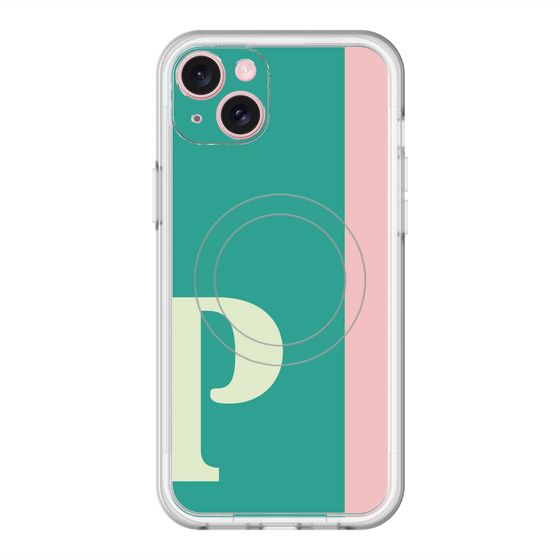 スリムプロテクションプレミアムケース with MagSafe［ オリジナル - initial color line - P green ］