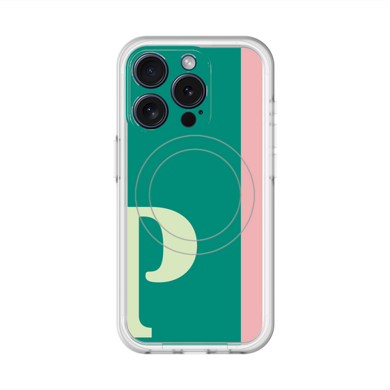スリムプロテクションプレミアムケース with MagSafe［ オリジナル - initial color line - P green ］