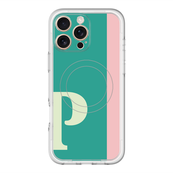 スリムプロテクションプレミアムケース with MagSafe［ オリジナル - initial color line - P green ］