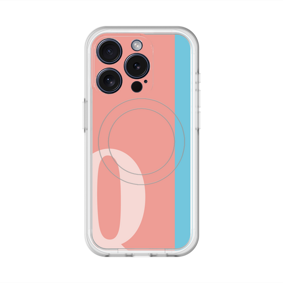 スリムプロテクションプレミアムケース with MagSafe［ オリジナル - initial color line - Q pink ］