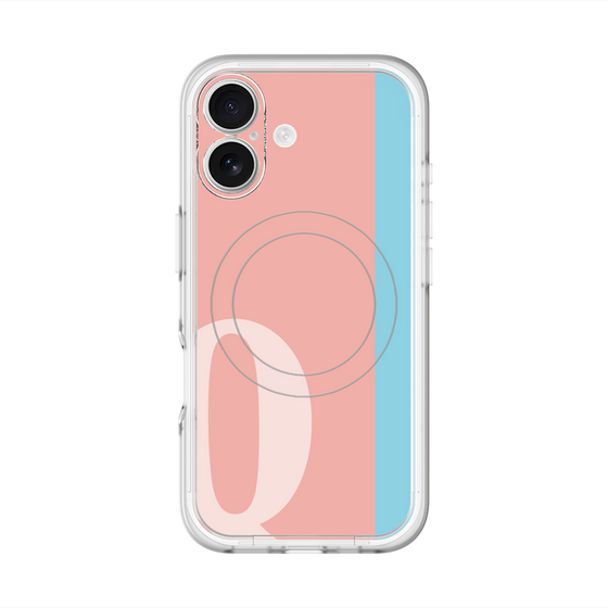スリムプロテクションプレミアムケース with MagSafe［ オリジナル - initial color line - Q pink ］