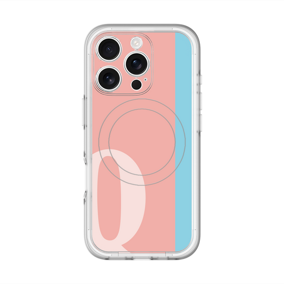 スリムプロテクションプレミアムケース with MagSafe［ オリジナル - initial color line - Q pink ］