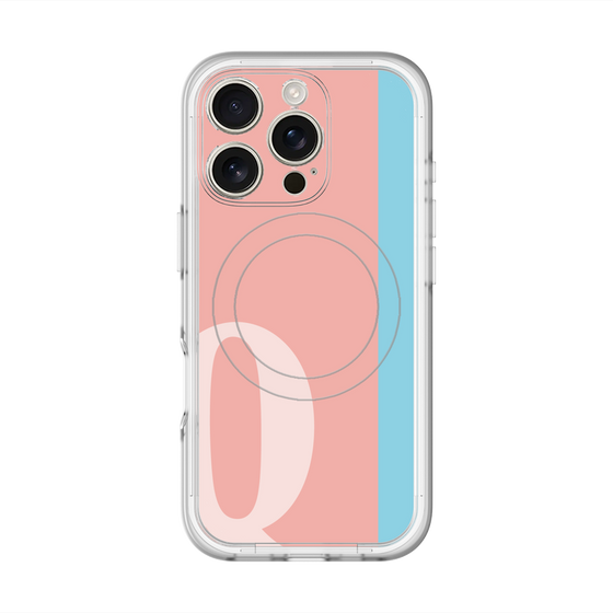 スリムプロテクションプレミアムケース with MagSafe［ オリジナル - initial color line - Q pink ］
