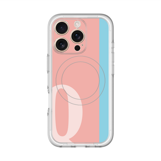 スリムプロテクションプレミアムケース with MagSafe［ オリジナル - initial color line - Q pink ］