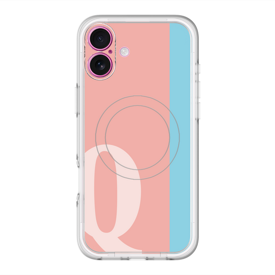 スリムプロテクションプレミアムケース with MagSafe［ オリジナル - initial color line - Q pink ］