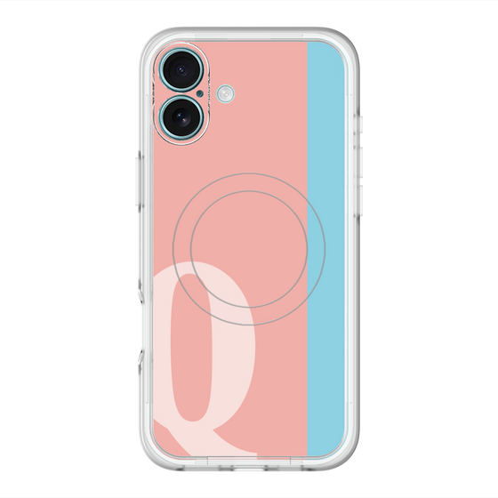 スリムプロテクションプレミアムケース with MagSafe［ オリジナル - initial color line - Q pink ］