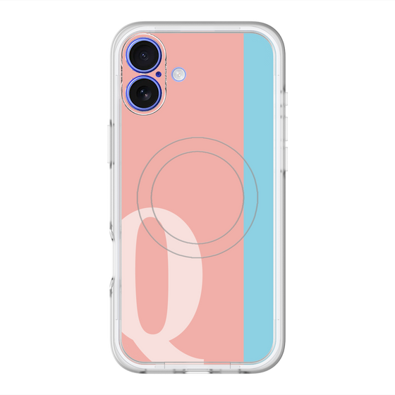スリムプロテクションプレミアムケース with MagSafe［ オリジナル - initial color line - Q pink ］