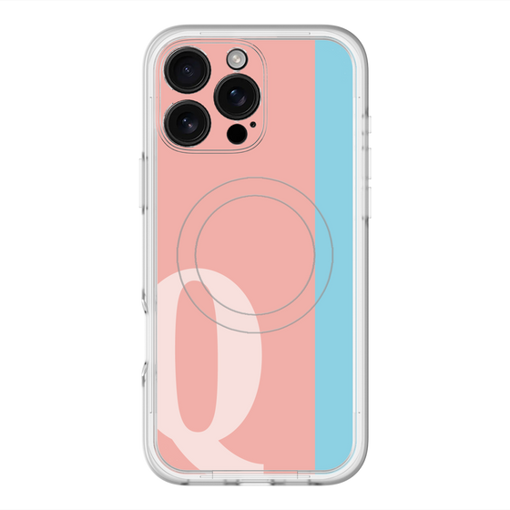 スリムプロテクションプレミアムケース with MagSafe［ オリジナル - initial color line - Q pink ］