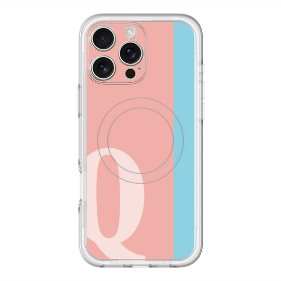 スリムプロテクションプレミアムケース with MagSafe［ オリジナル - initial color line - Q pink ］