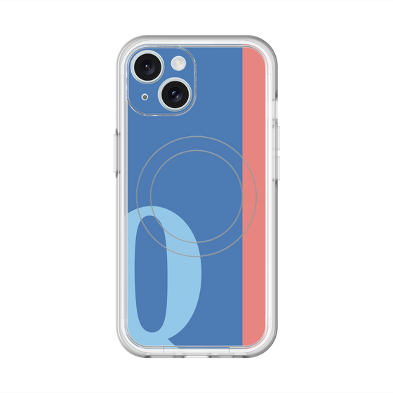 スリムプロテクションプレミアムケース with MagSafe［ オリジナル - initial color line - Q blue ］