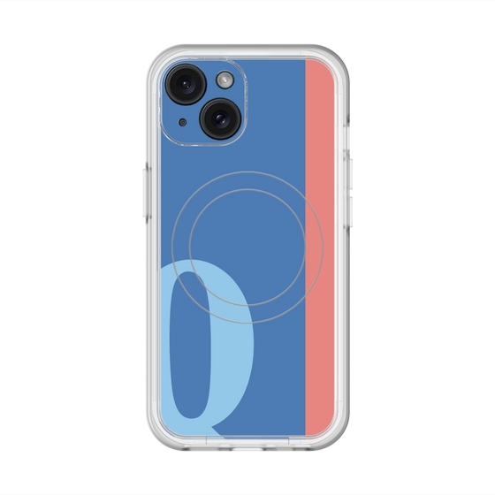 スリムプロテクションプレミアムケース with MagSafe［ オリジナル - initial color line - Q blue ］