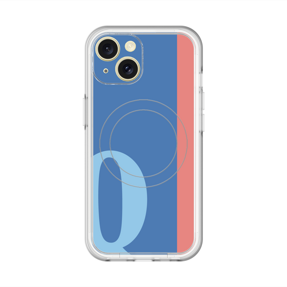 スリムプロテクションプレミアムケース with MagSafe［ オリジナル - initial color line - Q blue ］