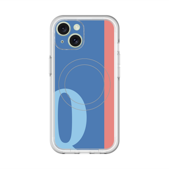 スリムプロテクションプレミアムケース with MagSafe［ オリジナル - initial color line - Q blue ］