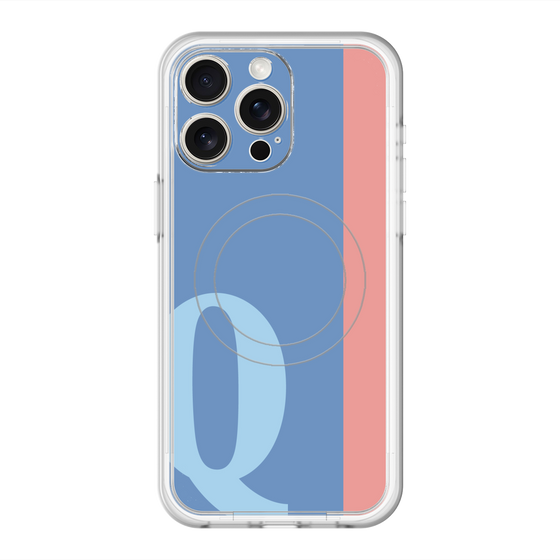 スリムプロテクションプレミアムケース with MagSafe［ オリジナル - initial color line - Q blue ］